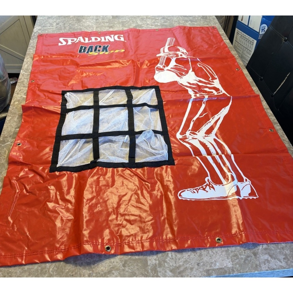 Spaulding Baseball Backstop Batting Vinyl Red Backdrop with Strike Zone